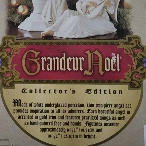 NIB/NWOT 2000 Collector's  Edition Grandeur Noel Porcelain Angel Set - Picture 2 of 2